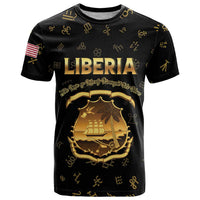 Personalized Liberia Vai Syllabary Heritage T Shirt National Emblem Golden Style - Wonder Print Shop