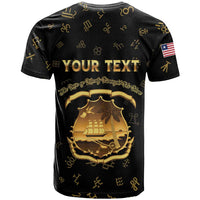 Personalized Liberia Vai Syllabary Heritage T Shirt National Emblem Golden Style - Wonder Print Shop