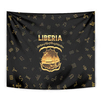 Liberia Vai Syllabary Heritage Tapestry National Emblem Golden Style - Wonder Print Shop
