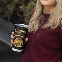 Personalized Liberia Vai Syllabary Heritage Tumbler Cup National Emblem Golden Style - Wonder Print Shop