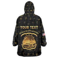 Personalized Liberia Vai Syllabary Heritage Wearable Blanket Hoodie National Emblem Golden Style - Wonder Print Shop