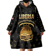 Personalized Liberia Vai Syllabary Heritage Wearable Blanket Hoodie National Emblem Golden Style - Wonder Print Shop