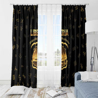 Liberia Vai Syllabary Heritage Window Curtain National Emblem Golden Style - Wonder Print Shop