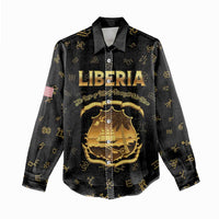 Personalized Liberia Vai Syllabary Heritage Women Casual Shirt National Emblem Golden Style - Wonder Print Shop