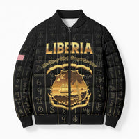 Personalized Liberia Vai Syllabary Vertical Pattern Bomber Puffer Jacket - Wonder Print Shop