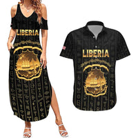 Personalized Liberia Vai Syllabary Vertical Pattern Couples Matching Summer Maxi Dress and Hawaiian Shirt - Wonder Print Shop