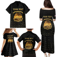 Personalized Liberia Vai Syllabary Vertical Pattern Family Matching Puletasi and Hawaiian Shirt - Wonder Print Shop