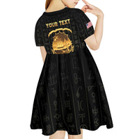 Personalized Liberia Vai Syllabary Vertical Pattern Kid Short Sleeve Dress - Wonder Print Shop