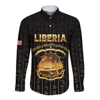 Personalized Liberia Vai Syllabary Vertical Pattern Long Sleeve Button Shirt - Wonder Print Shop