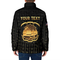 Personalized Liberia Vai Syllabary Vertical Pattern Padded Jacket - Wonder Print Shop