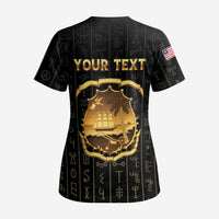 Personalized Liberia Vai Syllabary Vertical Pattern Scrub Top - Wonder Print Shop