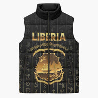 Personalized Liberia Vai Syllabary Vertical Pattern Sleeveless Puffer Jacket - Wonder Print Shop
