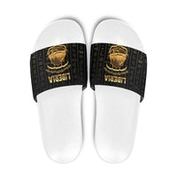 Liberia Vai Syllabary Vertical Pattern Slide Sandals - Wonder Print Shop