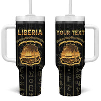 Personalized Liberia Vai Syllabary Vertical Pattern Tumbler With Handle - Wonder Print Shop