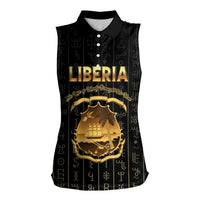 Personalized Liberia Vai Syllabary Vertical Pattern Women Sleeveless Polo Shirt - Wonder Print Shop