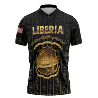 Personalized Liberia Vai Syllabary Vertical Pattern Zipper Polo Shirt - Wonder Print Shop
