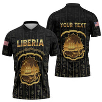 Personalized Liberia Vai Syllabary Vertical Pattern Zipper Polo Shirt - Wonder Print Shop