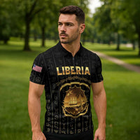 Personalized Liberia Vai Syllabary Vertical Pattern Zipper Polo Shirt - Wonder Print Shop