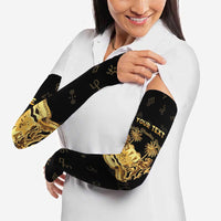 Personalized Sierra Leone Vai Syllabary Heritage Arm Sleeves National Emblem Golden Style - Wonder Print Shop