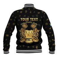Personalized Sierra Leone Vai Syllabary Heritage Baseball Jacket National Emblem Golden Style - Wonder Print Shop
