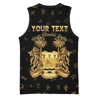 Personalized Sierra Leone Vai Syllabary Heritage Basketball Jersey National Emblem Golden Style - Wonder Print Shop