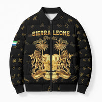 Personalized Sierra Leone Vai Syllabary Heritage Bomber Puffer Jacket National Emblem Golden Style - Wonder Print Shop