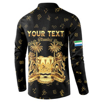 Personalized Sierra Leone Vai Syllabary Heritage Button Sweatshirt National Emblem Golden Style - Wonder Print Shop