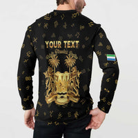 Personalized Sierra Leone Vai Syllabary Heritage Button Sweatshirt National Emblem Golden Style - Wonder Print Shop