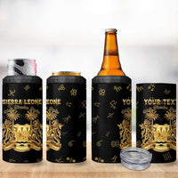 Personalized Sierra Leone Vai Syllabary Heritage 4 in 1 Can Cooler Tumbler National Emblem Golden Style - Wonder Print Shop