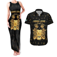 Personalized Sierra Leone Vai Syllabary Heritage Couples Matching Tank Maxi Dress and Hawaiian Shirt National Emblem Golden Style - Wonder Print Shop
