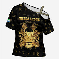 Personalized Sierra Leone Vai Syllabary Heritage Cross Shoulder Shirt National Emblem Golden Style - Wonder Print Shop