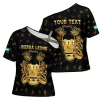 Personalized Sierra Leone Vai Syllabary Heritage Cross Shoulder Shirt National Emblem Golden Style - Wonder Print Shop