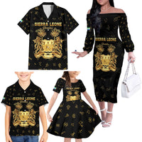 Personalized Sierra Leone Vai Syllabary Heritage Family Matching Off The Shoulder Long Sleeve Dress and Hawaiian Shirt National Emblem Golden Style - Wonder Print Shop