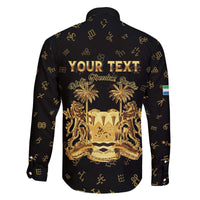 Personalized Sierra Leone Vai Syllabary Heritage Family Matching Off The Shoulder Long Sleeve Dress and Hawaiian Shirt National Emblem Golden Style - Wonder Print Shop