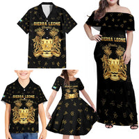Personalized Sierra Leone Vai Syllabary Heritage Family Matching Off Shoulder Maxi Dress and Hawaiian Shirt National Emblem Golden Style - Wonder Print Shop