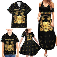 Personalized Sierra Leone Vai Syllabary Heritage Family Matching Summer Maxi Dress and Hawaiian Shirt National Emblem Golden Style - Wonder Print Shop