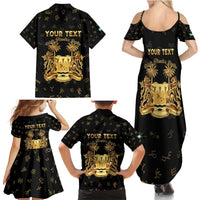 Personalized Sierra Leone Vai Syllabary Heritage Family Matching Summer Maxi Dress and Hawaiian Shirt National Emblem Golden Style - Wonder Print Shop