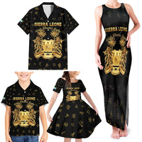 Personalized Sierra Leone Vai Syllabary Heritage Family Matching Tank Maxi Dress and Hawaiian Shirt National Emblem Golden Style - Wonder Print Shop