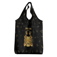 Sierra Leone Vai Syllabary Heritage Grocery Bag National Emblem Golden Style - Wonder Print Shop