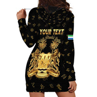 Personalized Sierra Leone Vai Syllabary Heritage Hoodie Dress National Emblem Golden Style - Wonder Print Shop