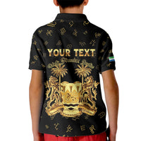 Personalized Sierra Leone Vai Syllabary Heritage Kid Polo Shirt National Emblem Golden Style - Wonder Print Shop