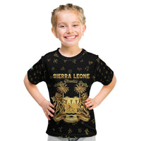Personalized Sierra Leone Vai Syllabary Heritage Kid T Shirt National Emblem Golden Style - Wonder Print Shop