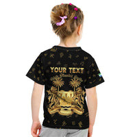 Personalized Sierra Leone Vai Syllabary Heritage Kid T Shirt National Emblem Golden Style - Wonder Print Shop