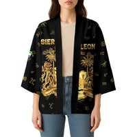 Personalized Sierra Leone Vai Syllabary Heritage Kimono National Emblem Golden Style - Wonder Print Shop