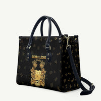 Sierra Leone Vai Syllabary Heritage Leather Bag National Emblem Golden Style - Wonder Print Shop
