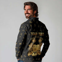 Personalized Sierra Leone Vai Syllabary Heritage Long Sleeve Polo Shirt National Emblem Golden Style - Wonder Print Shop