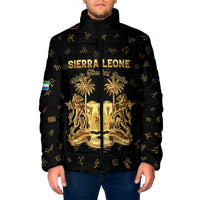 Personalized Sierra Leone Vai Syllabary Heritage Padded Jacket National Emblem Golden Style - Wonder Print Shop