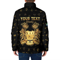 Personalized Sierra Leone Vai Syllabary Heritage Padded Jacket National Emblem Golden Style - Wonder Print Shop