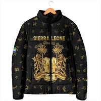 Personalized Sierra Leone Vai Syllabary Heritage Padded Jacket National Emblem Golden Style - Wonder Print Shop