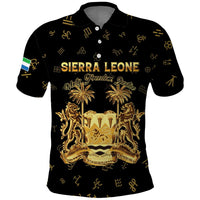 Personalized Sierra Leone Vai Syllabary Heritage Polo Shirt National Emblem Golden Style - Wonder Print Shop